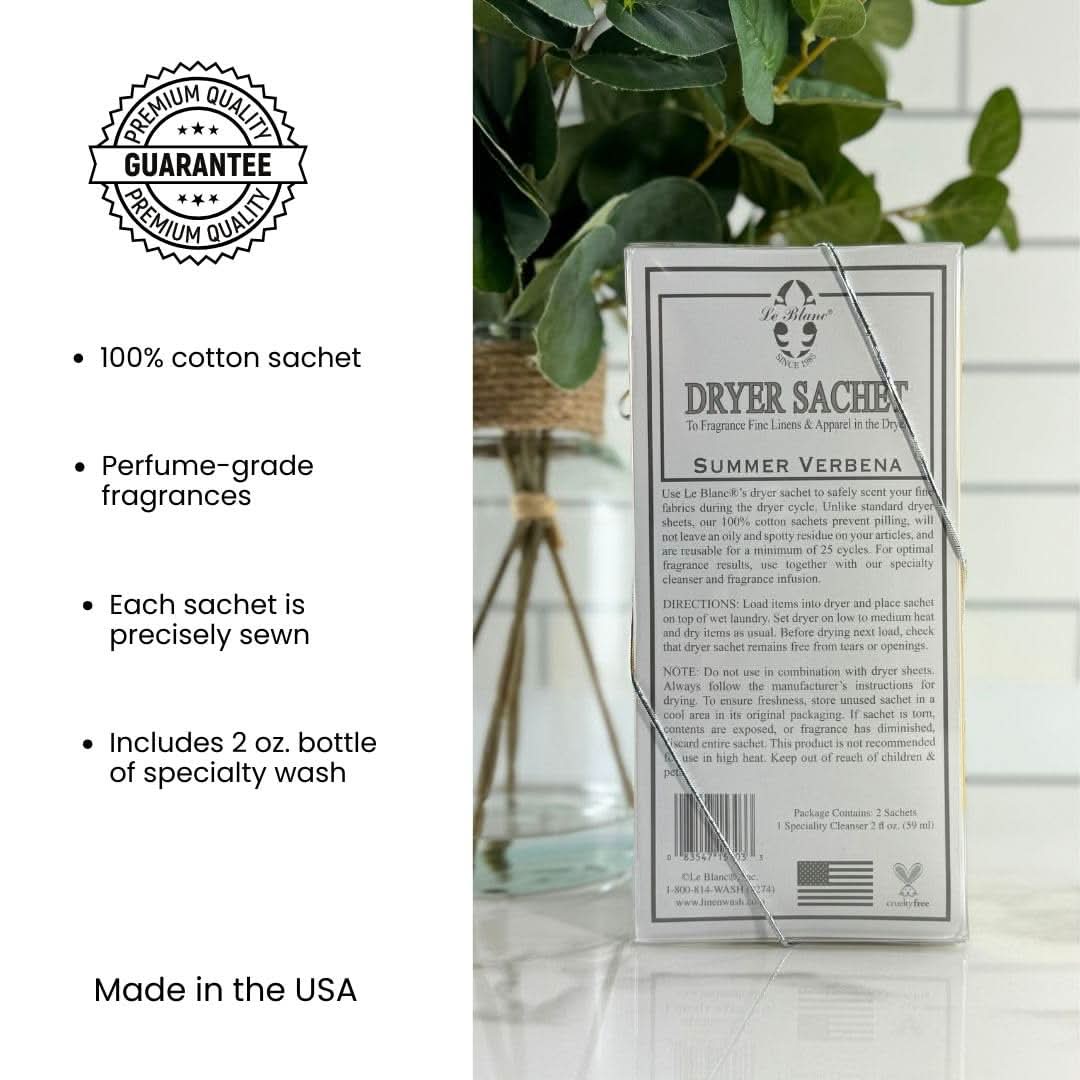 Le Blanc® Summer Verbena Dryer Sachet - Double Pack