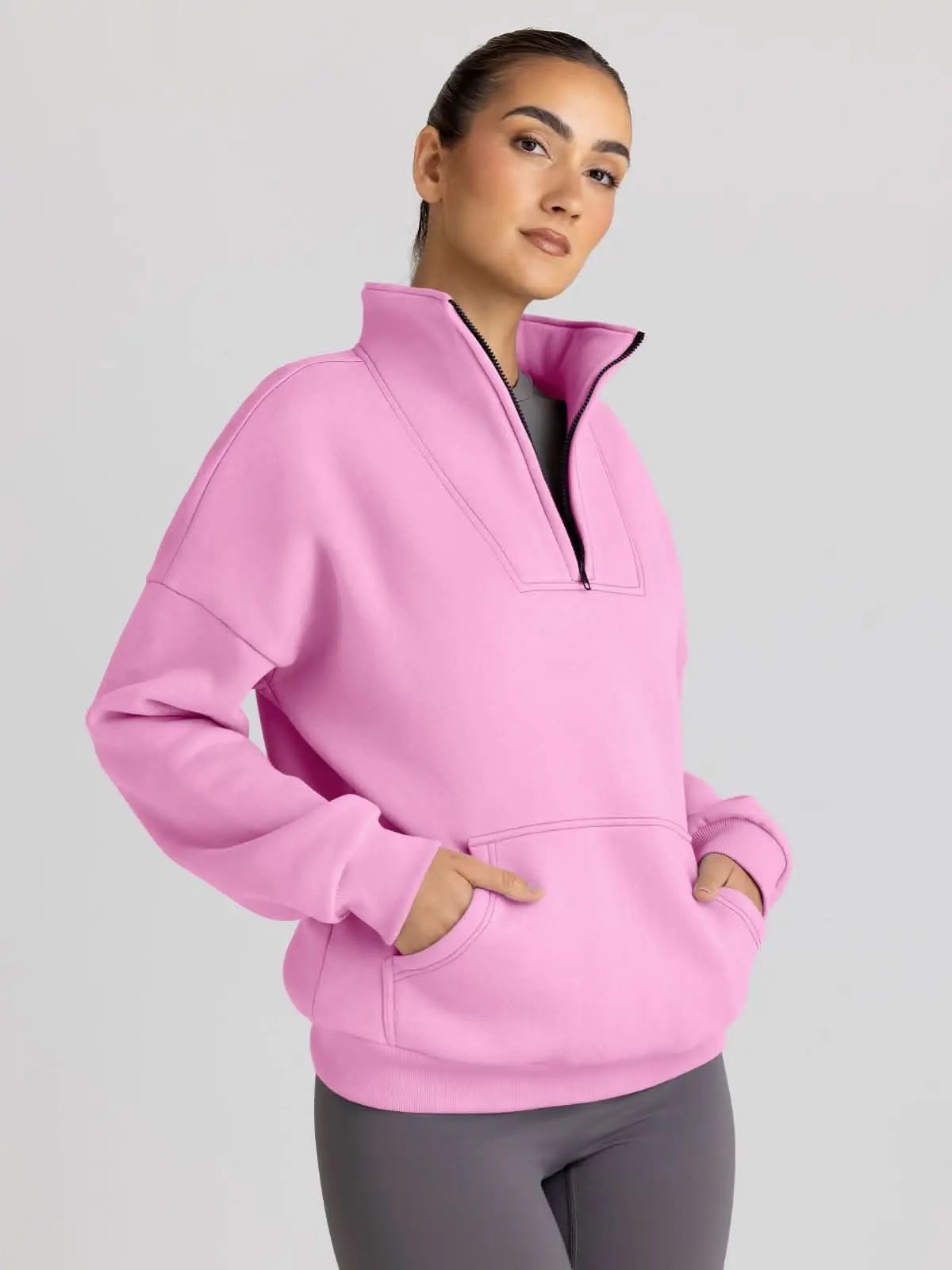 Love Salve Oversized Half Zip Sweatshirt — Cozy Fall Pullover