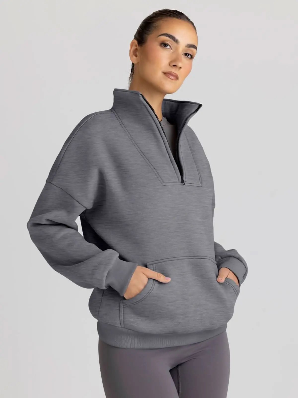 Love Salve Oversized Half Zip Sweatshirt — Cozy Fall Pullover