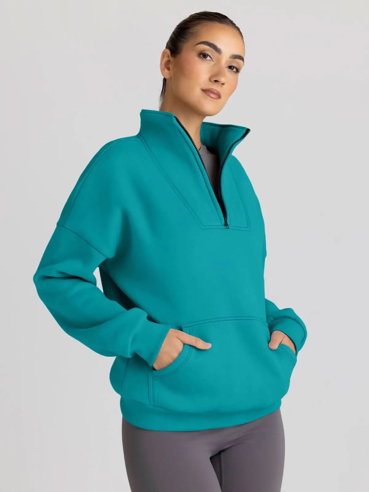 Love Salve Oversized Half Zip Sweatshirt — Cozy Fall Pullover