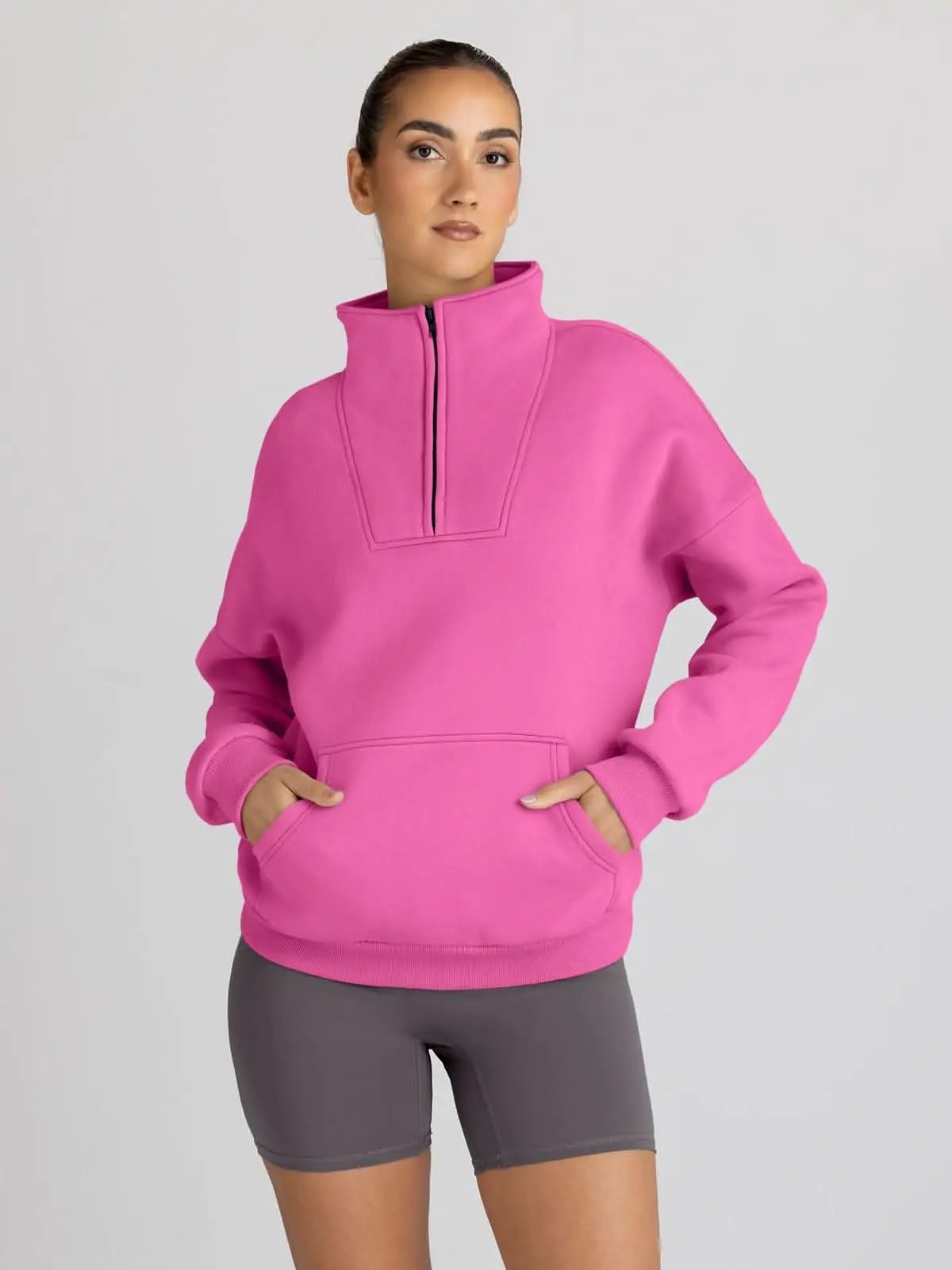 Love Salve Oversized Half Zip Sweatshirt — Cozy Fall Pullover