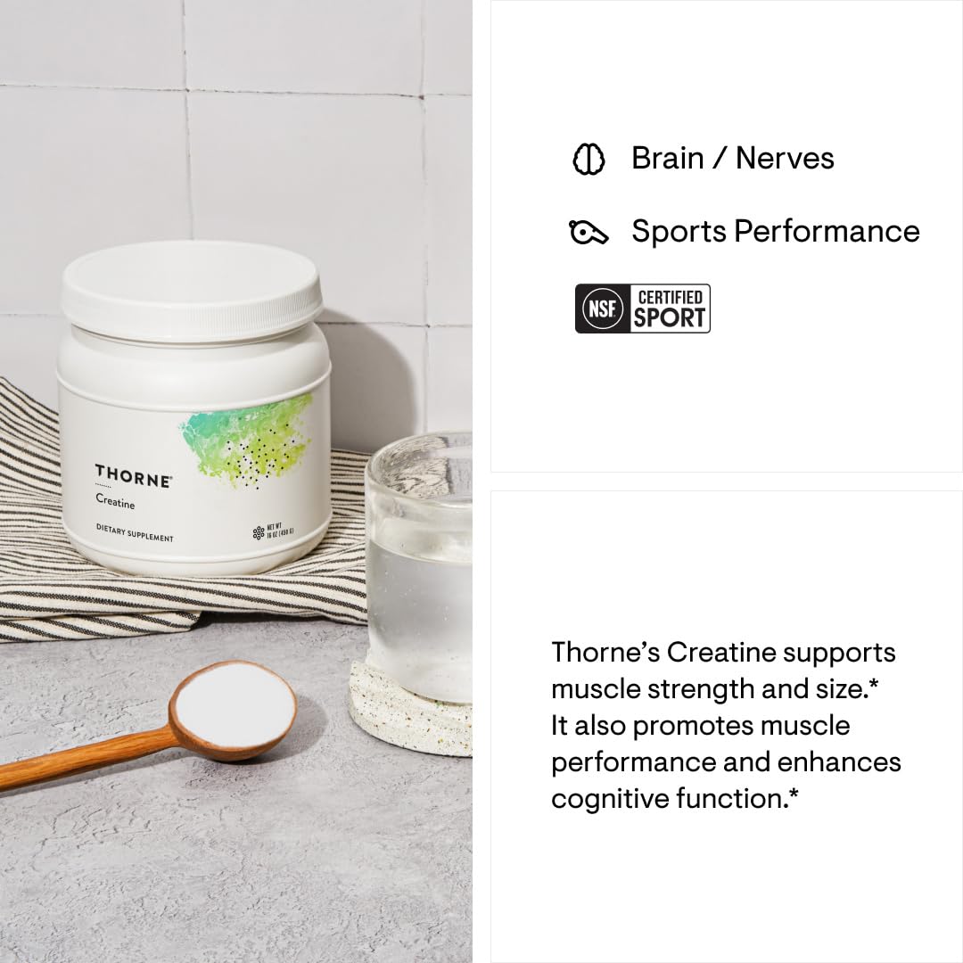 THORNE Creatine - Micronized Creatine Monohydrate Powder - Support for Muscles & Cognitive Function* - for Women & Men - Unflavored - NSF Certified for Sport