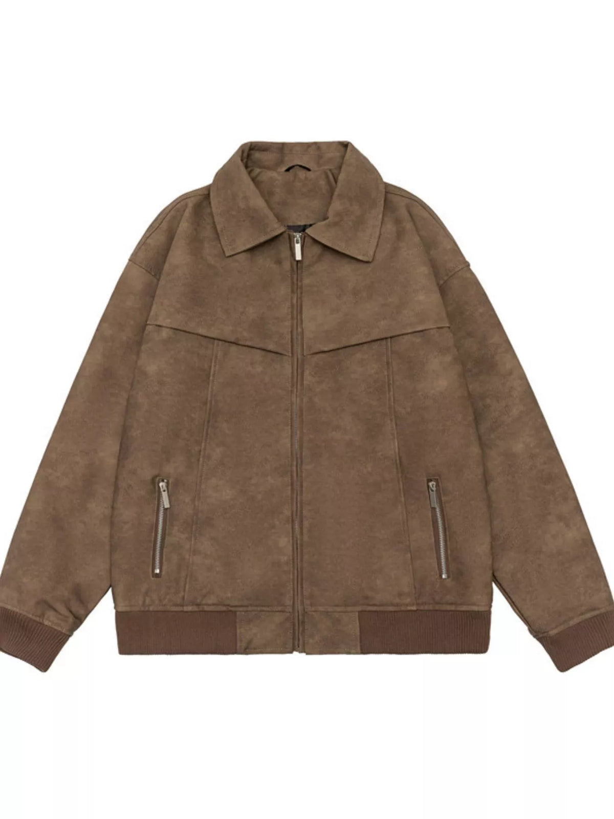 Men's Plus Size Zip Up Drop Shoulder Jacket