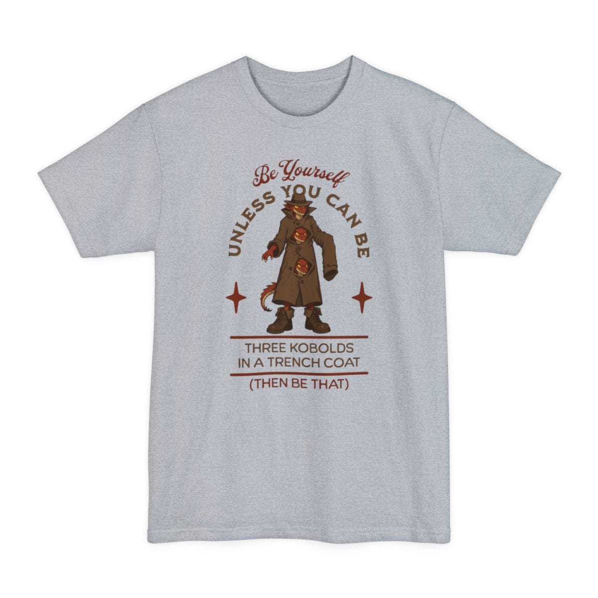 Three Kobolds in a Trench Coat Tall T-Shirt