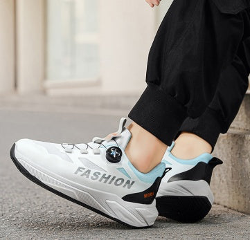 2026 New Summer Sports Shoes For Teen Boys, Rotating Buckle Ultra Light Shock Absorbing Soft Sole Casual Running Sneakers For Students