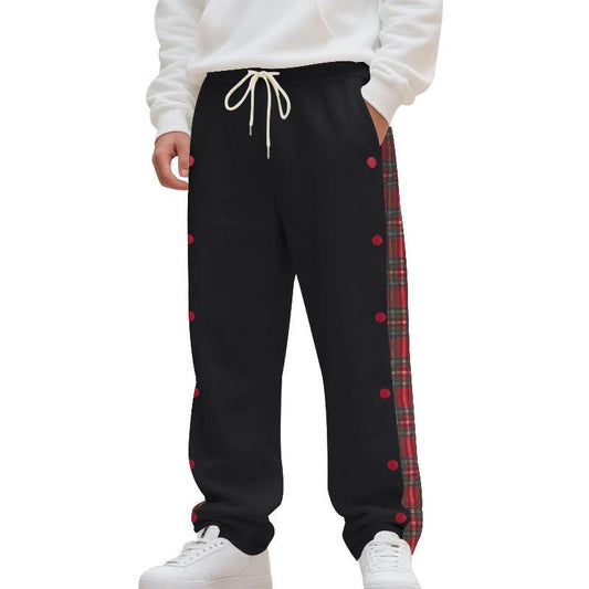 Pantalones de chándal deportivos casuales con un solo botón y costuras sencillas