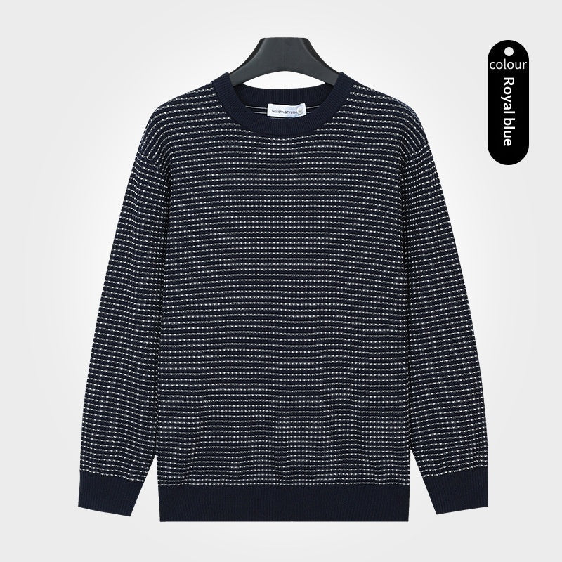 Mens Casual Round-neck Knit Sweater