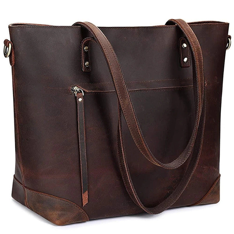 Retro Oil Wax Skin Leisure Tote Handbag Travel Handbag