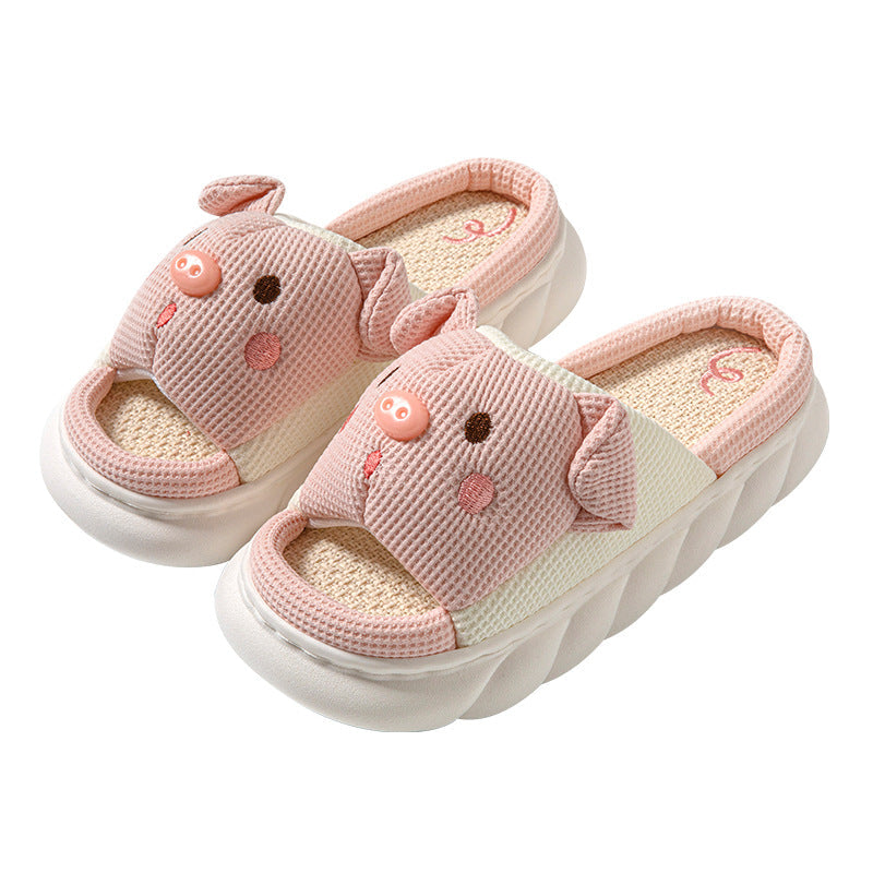 Cute Piggy Open-Toe Slippers