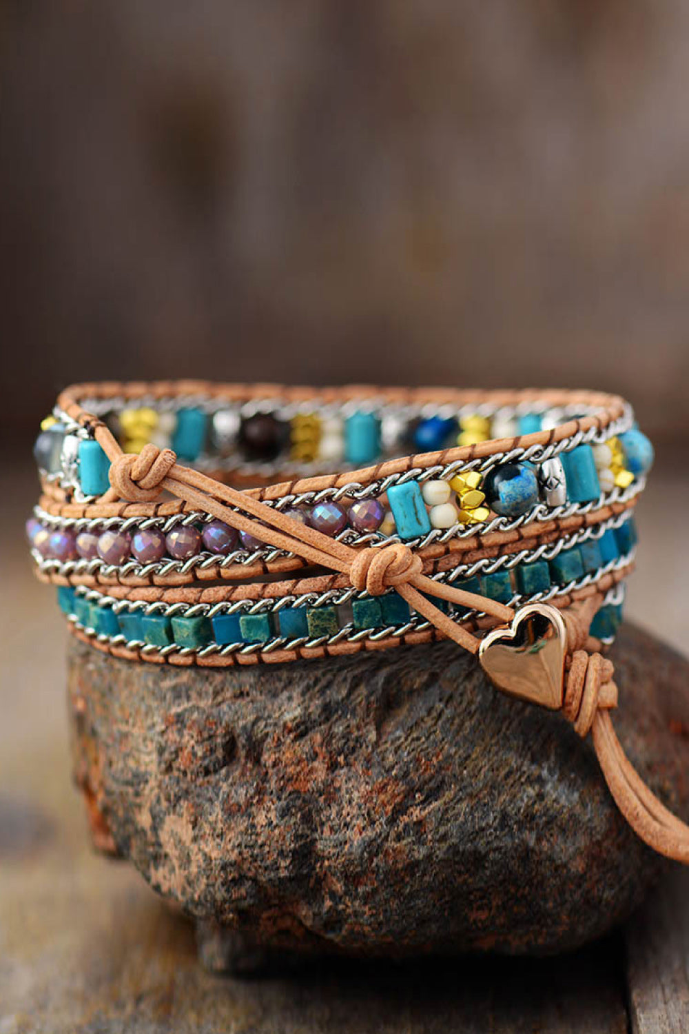 Pulsera de corazón a capas