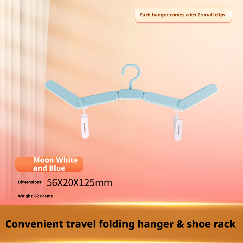 Travel folding hanger-without clips-fish belly white-ABS+PP-1 piece