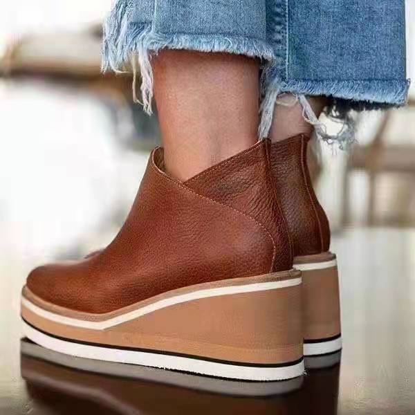 Women's Low-Tube Wedge Boots