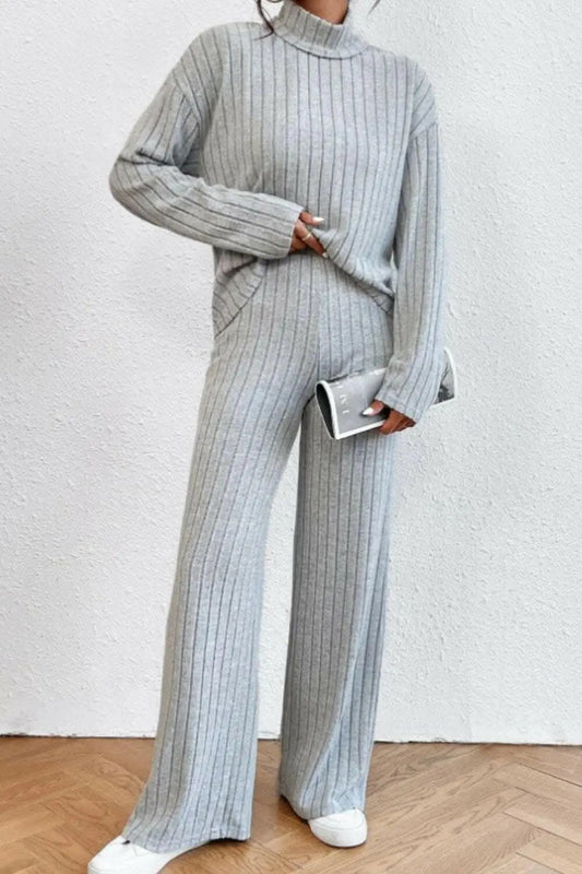 Trendsi Two-Piece Sets - Chic mock neck top & pants set - Premium Quality