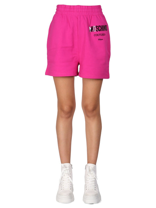 Moschino Women Shorts With Vinyl Logo