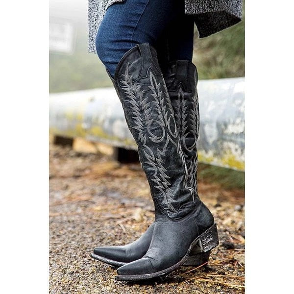 Women's National Style Embroidered Knee-High Western Boots