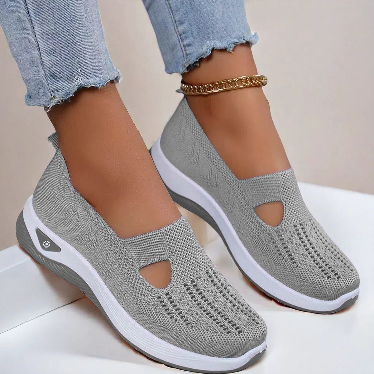 Mesh Flats Shoes Fashion Breathable Non-slip Soft Bottom Casual Shoes For Women
