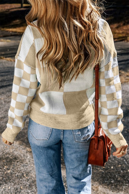 Abigail Print Drop Shoulder Sweater
