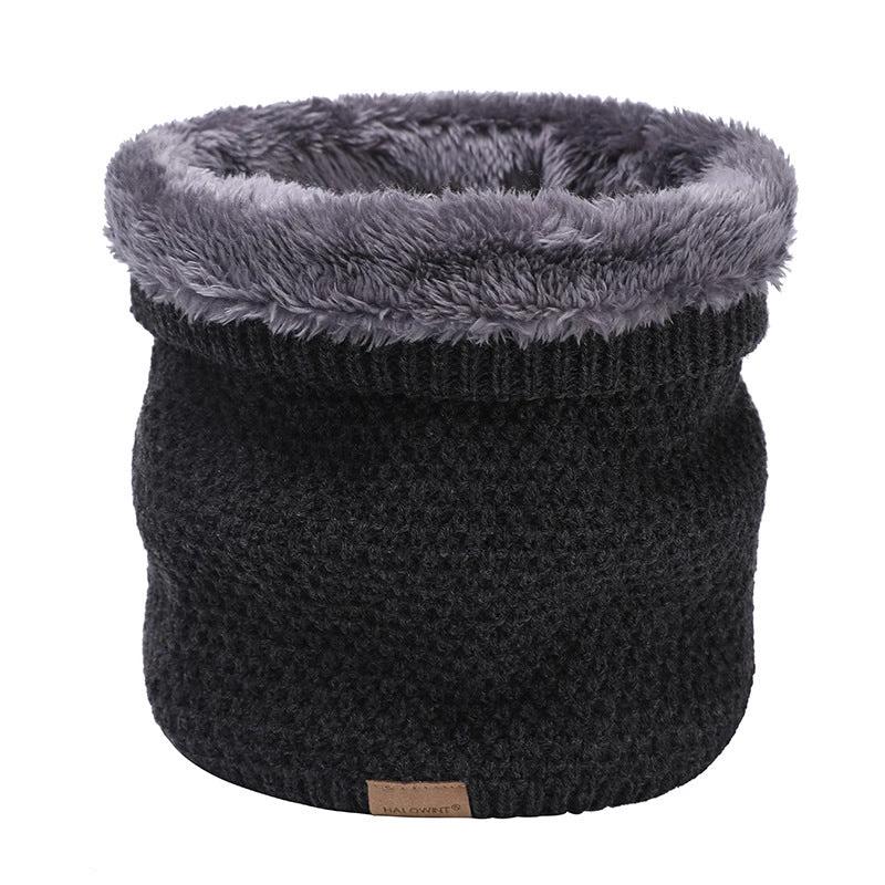 Men's Knitted Velvet Padded Neck Protection Scarf