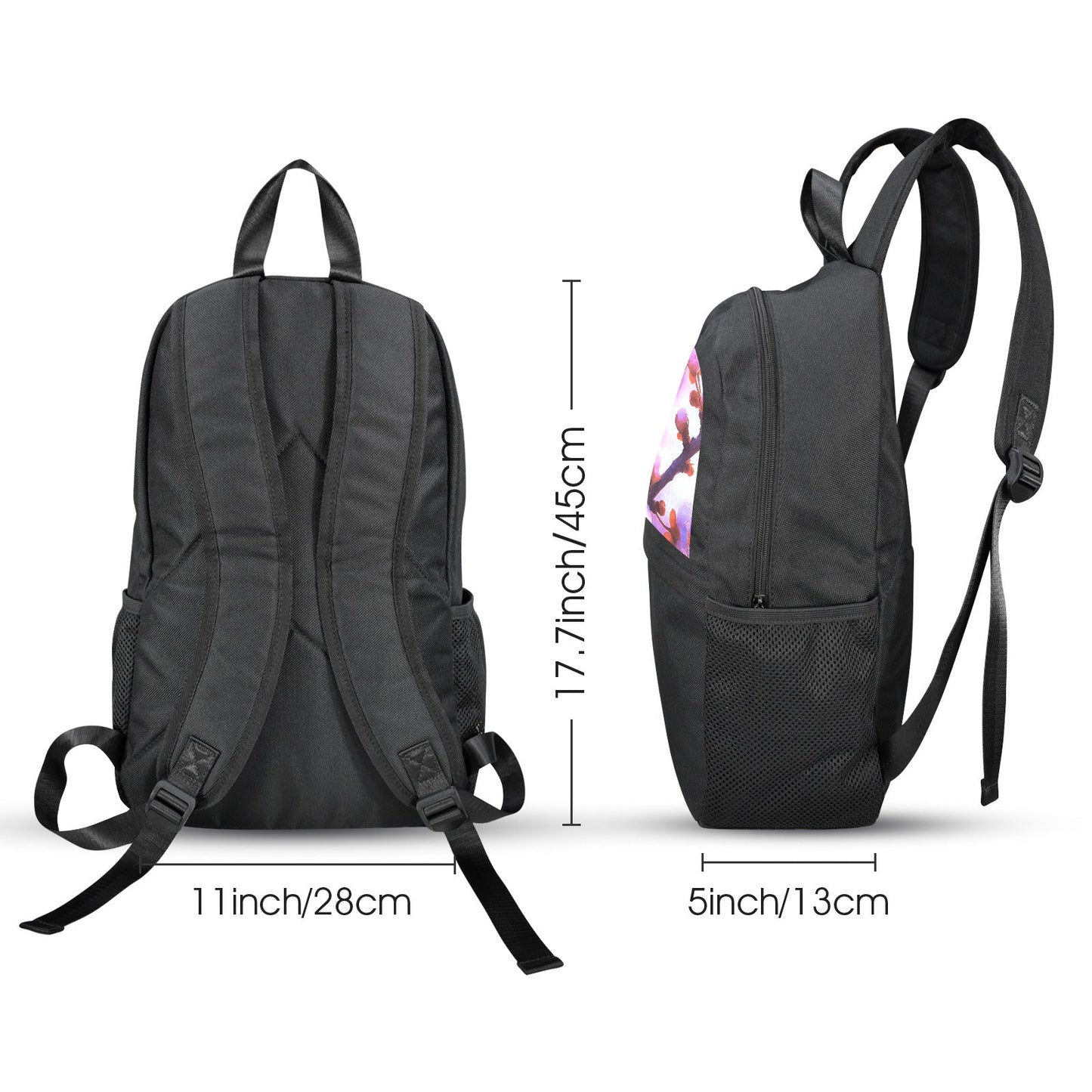Butterfly on Cherry Tree Casual Backpack | Upper Part Printing