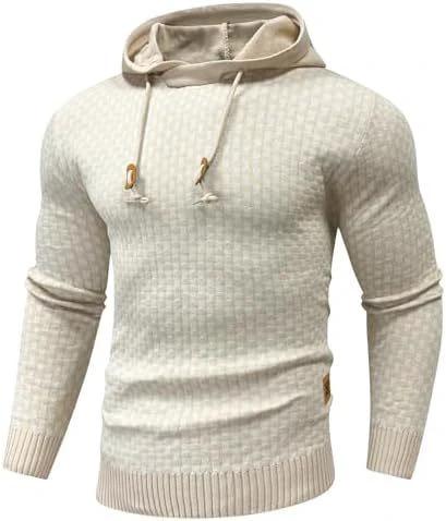 Men's Long Sleeve Solid Color Hooded Sweater