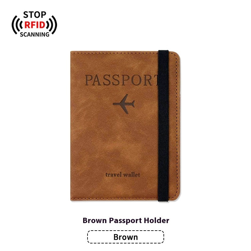 PU Leather Anti-magnetic Passport Holder Luggage Tag Suit
