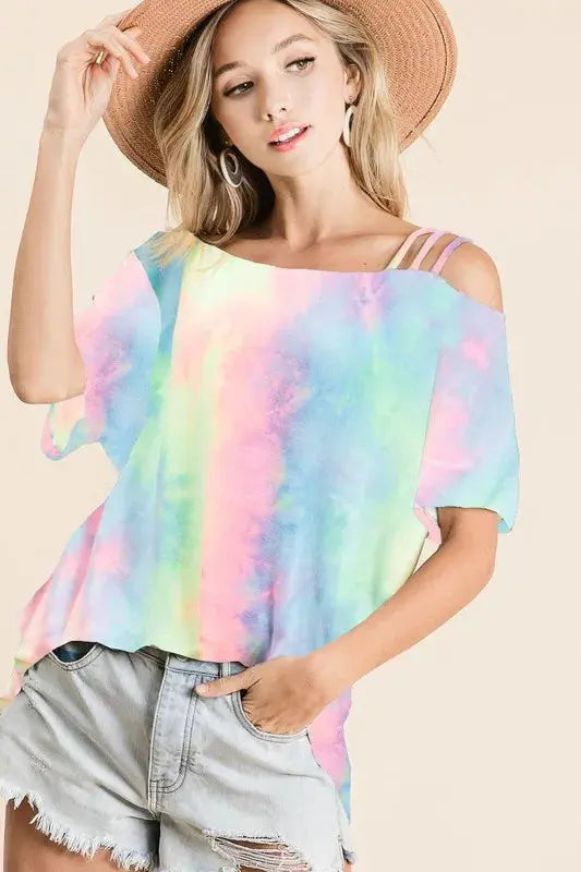 One Shoulder Top Women's Top - Tie Dye One Shoulder - Trendy Style