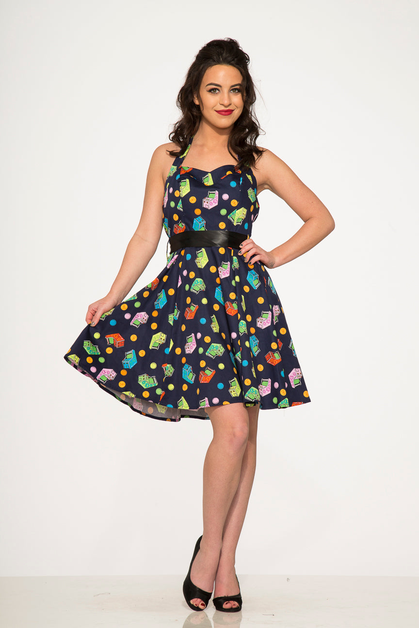 6376 Vestido Halter Azul Arcade
