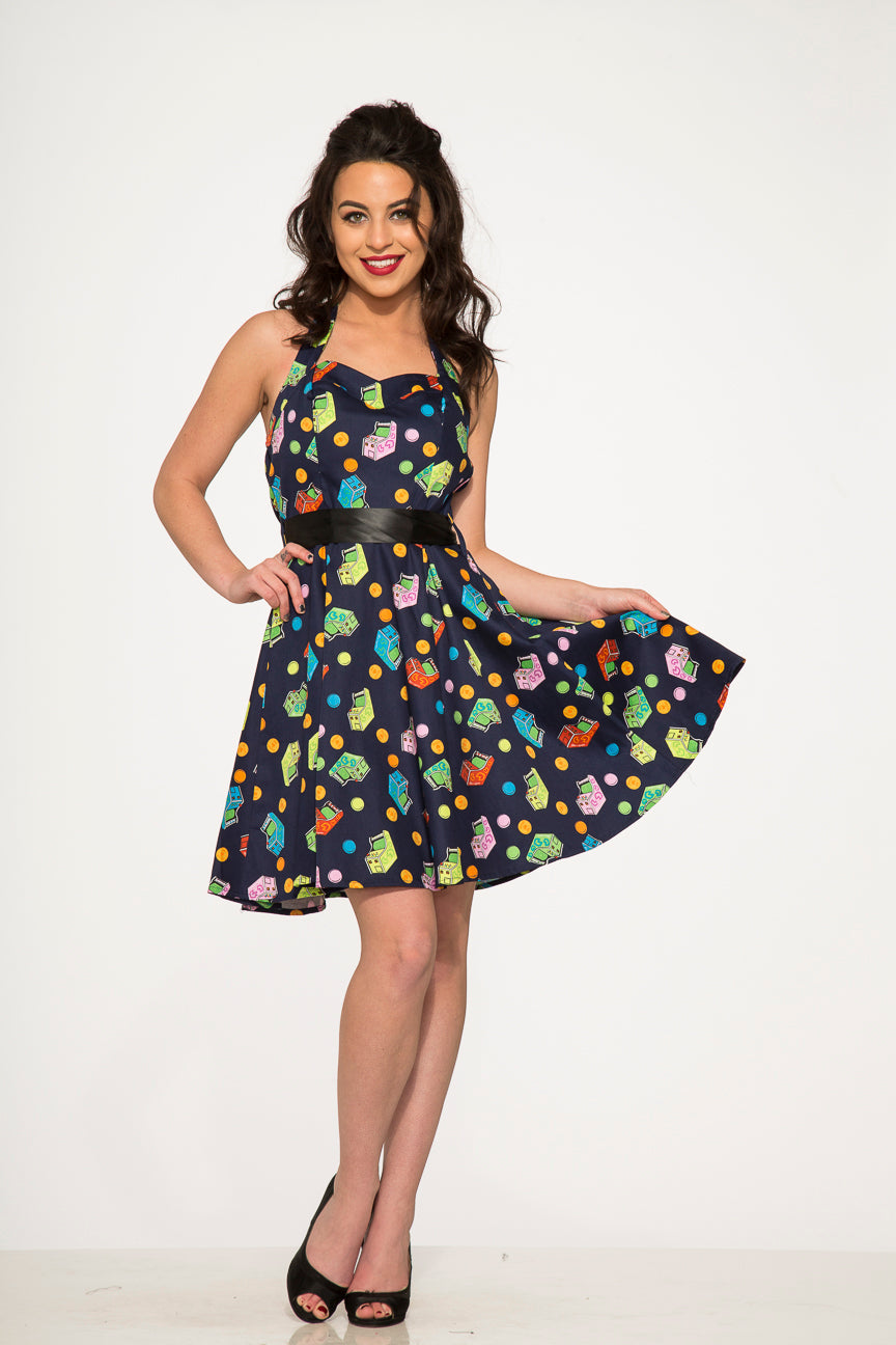 6376 Vestido Halter Azul Arcade
