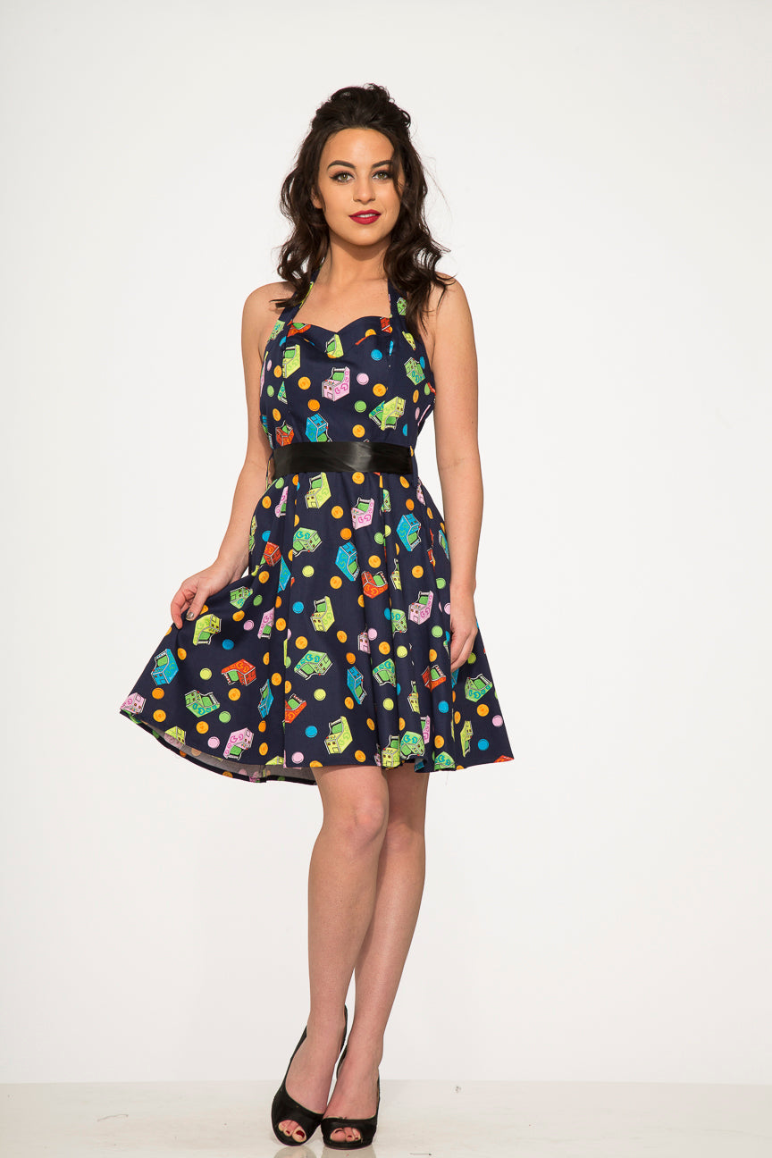 6376 Vestido Halter Azul Arcade