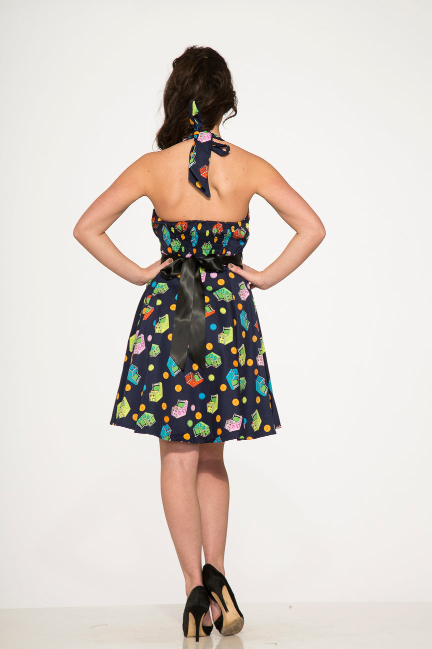 6376 Vestido Halter Azul Arcade