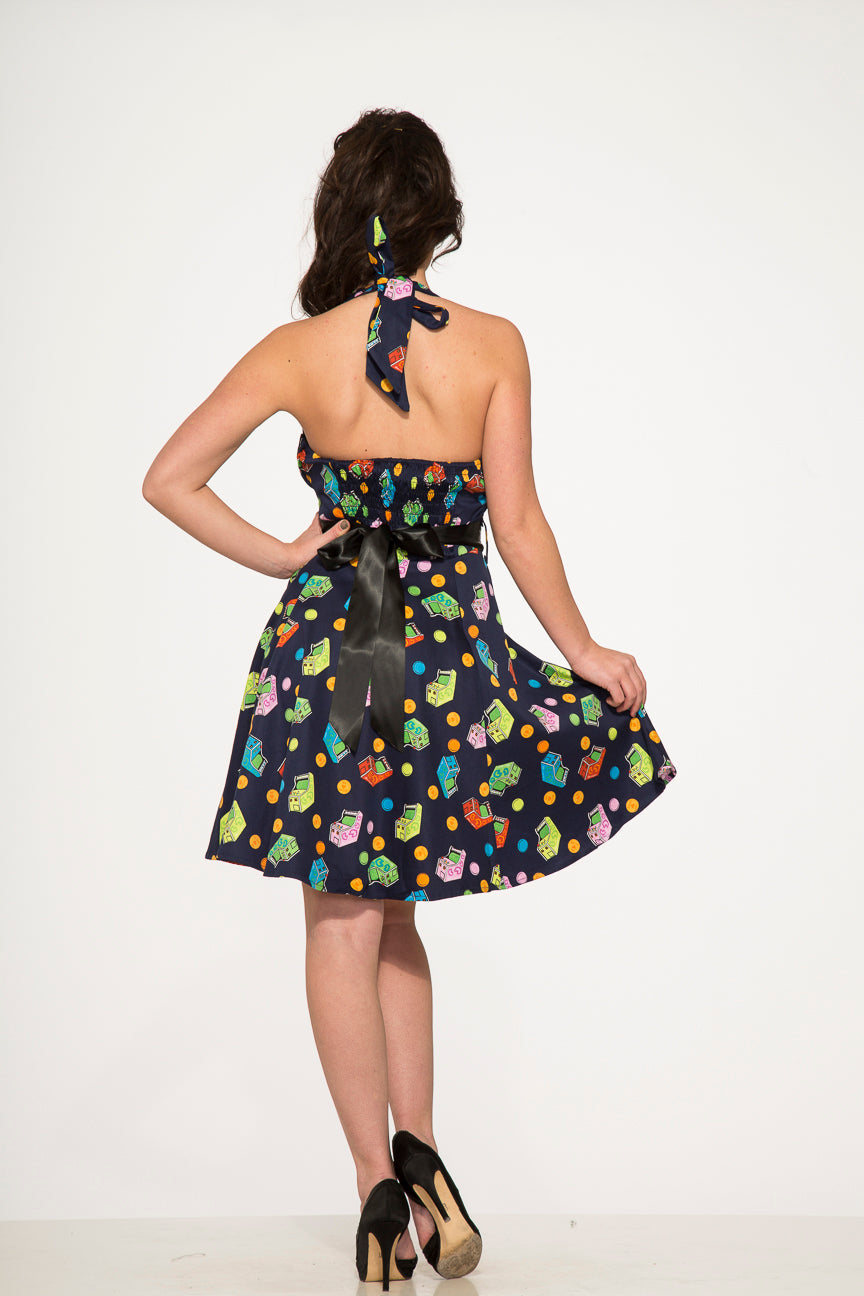 6376 Vestido Halter Azul Arcade
