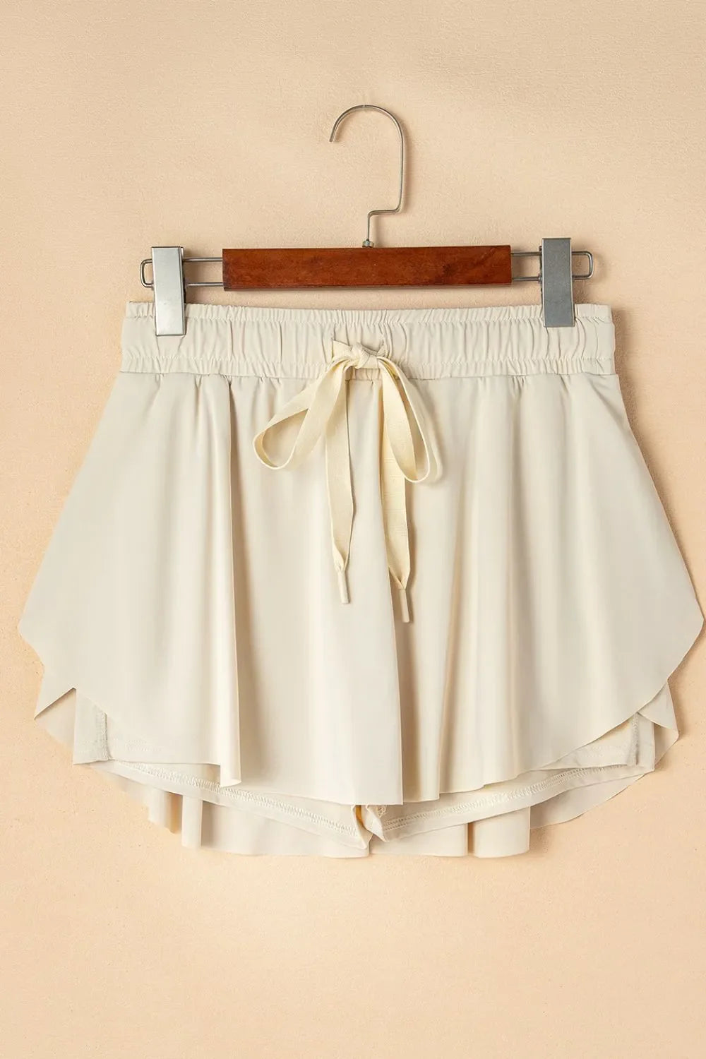 Pantalones cortos deportivos forrados de cintura alta con cordón