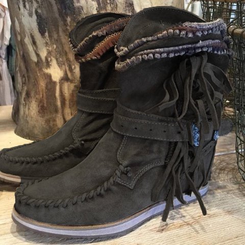 Women's Solid Color Tassel Ankle Boots