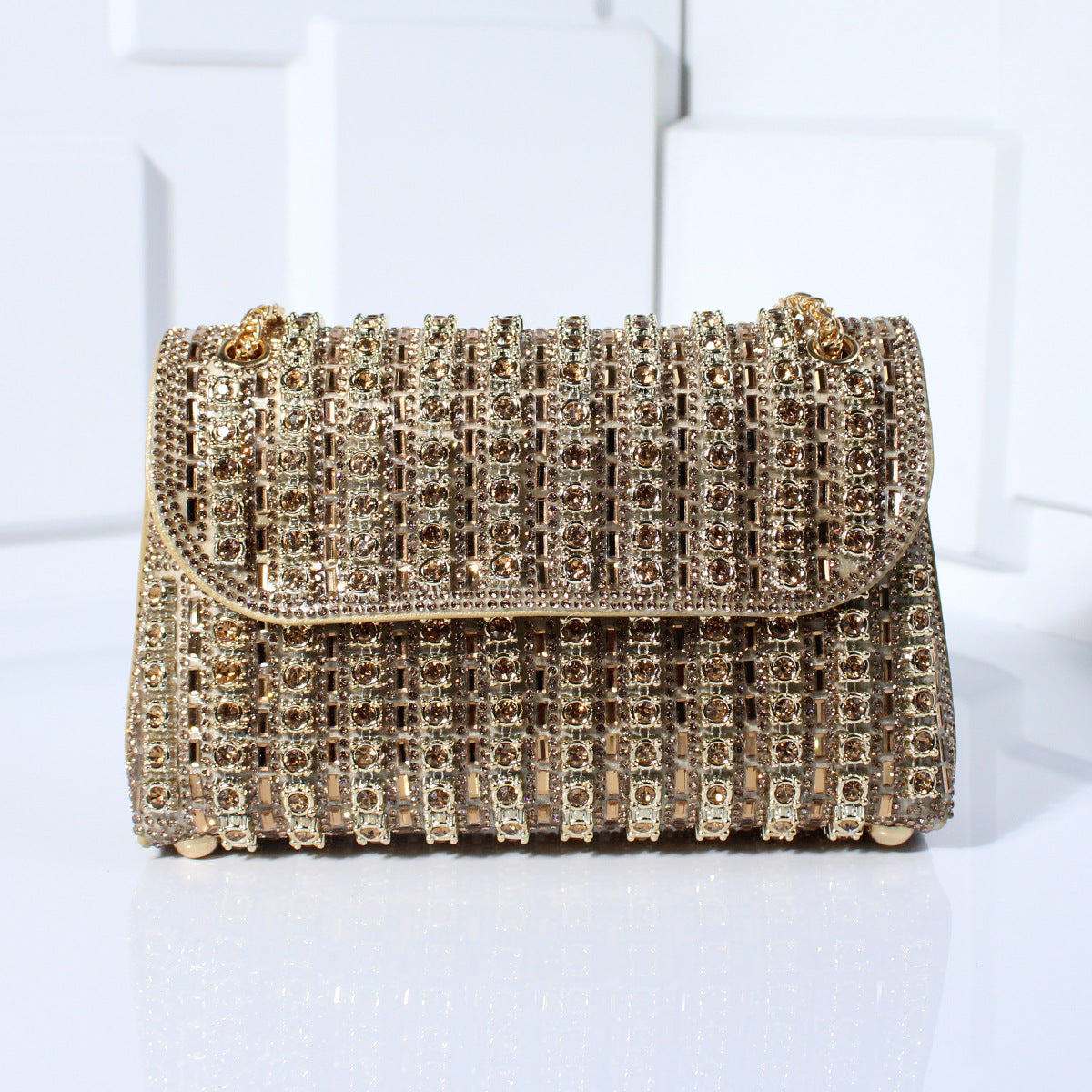 Diamond-Embedded Crossbody Travel Bag