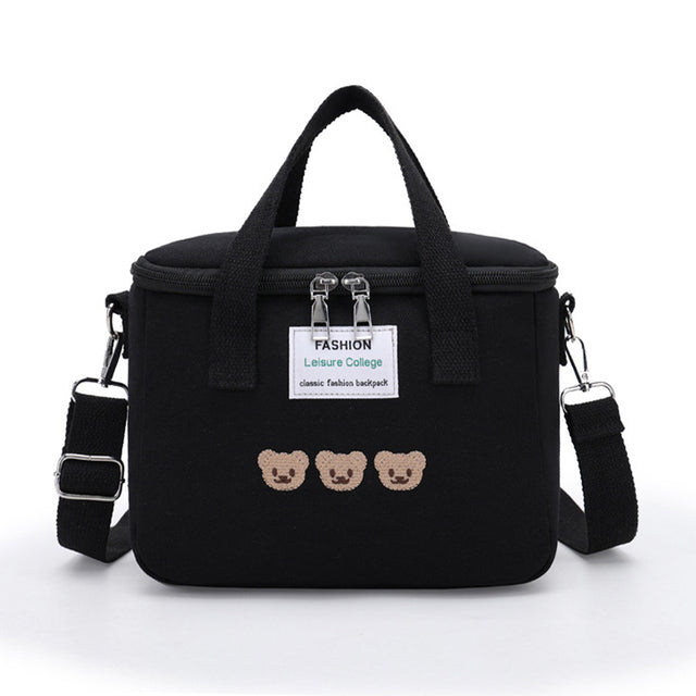 Waterproof Mother-Child Bag with Embroidered Bear Design