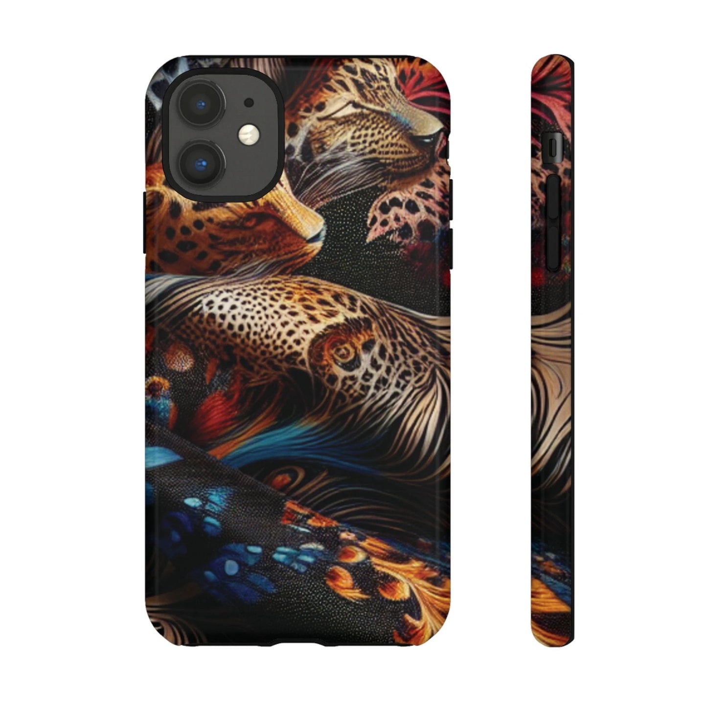 Stylish Tough Phone Case with Elegant Black and Gold Design