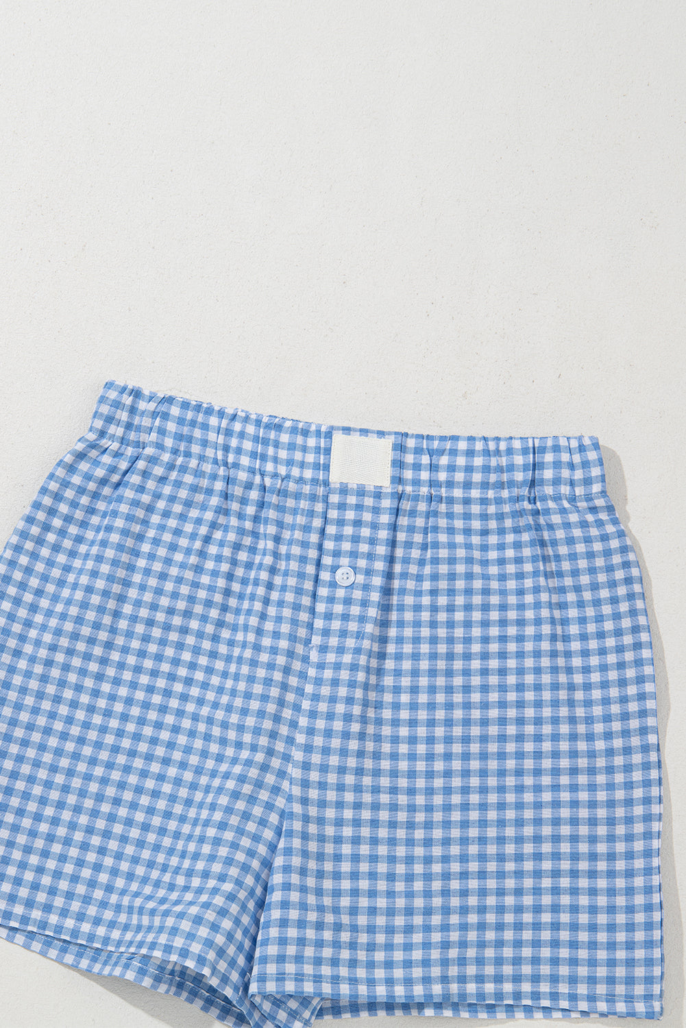 Pantalones Cortos de Cintura Alta Estampados a Cuadros Vichy Azules y Rojos