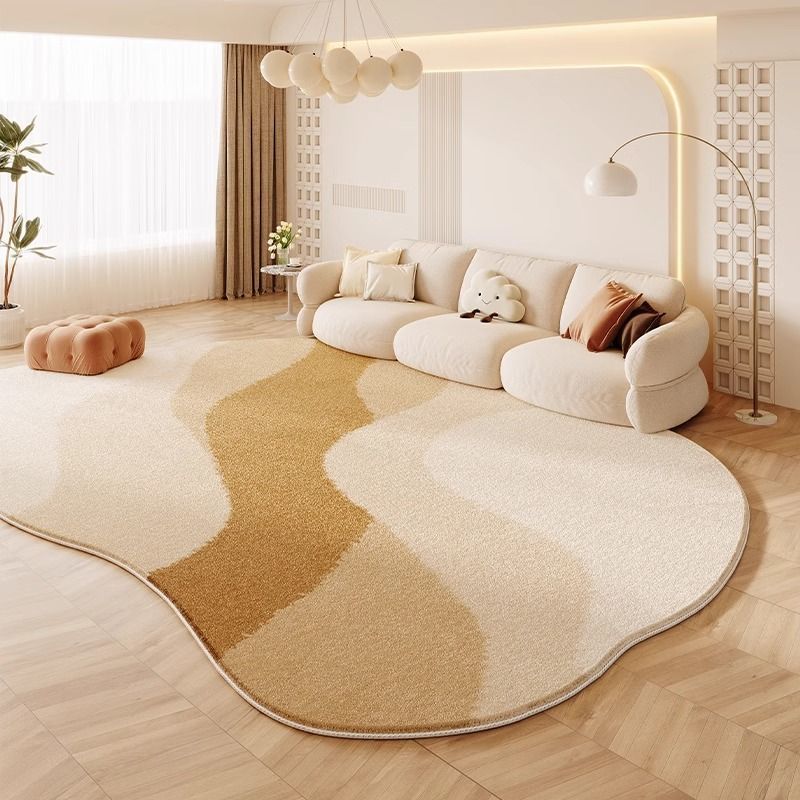 Cream Colored Stain-resistant And Easy To Maintain Cashmere Look Rug