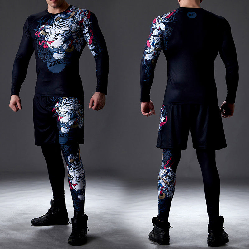 Traje de fitness de secado rápido y absorbente de sudor para hombres