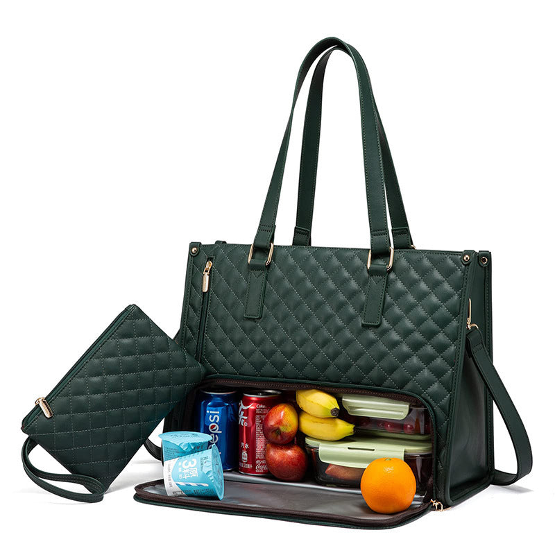Women's Quilted Insulated Lunch Tote Bags