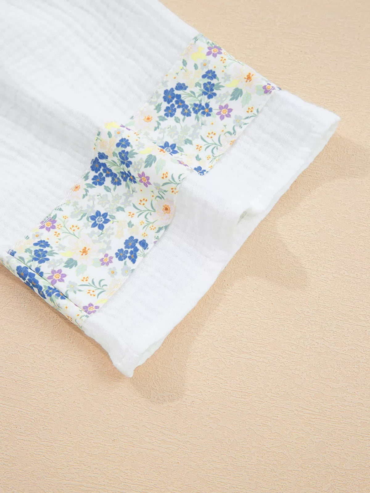 Floral Print Henley Button 3/4 Sleeve Blouse