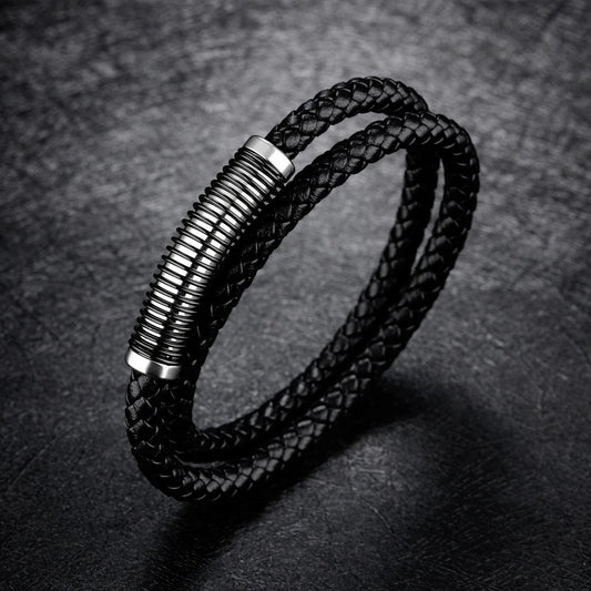 Men's Vintage Cowhide Double Bracelet