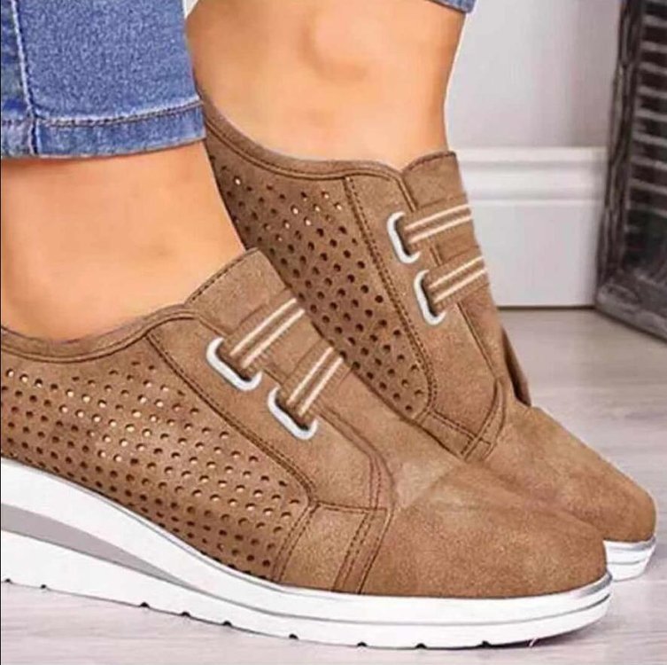 Women's Round-Toed Wedge Heel Shoes