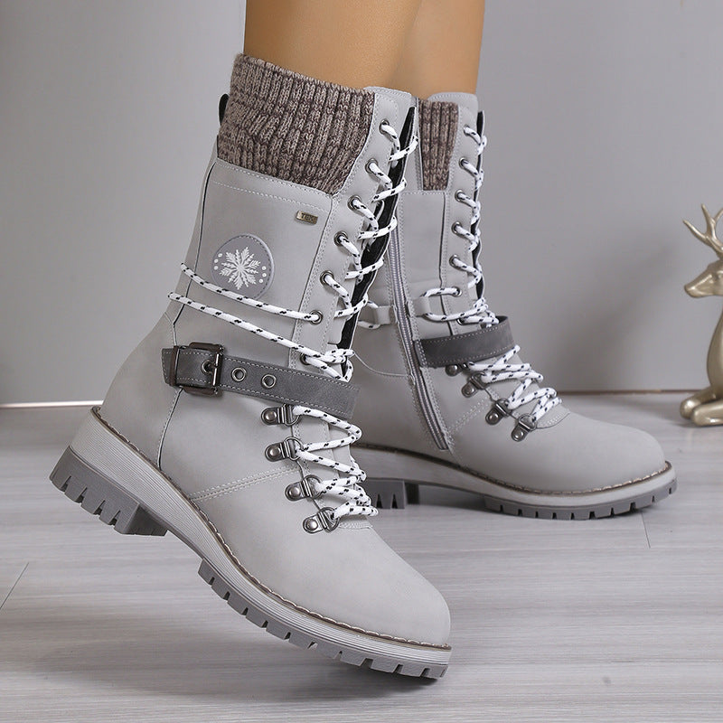 Women's Fur Integrated Knee-High Snow Boots