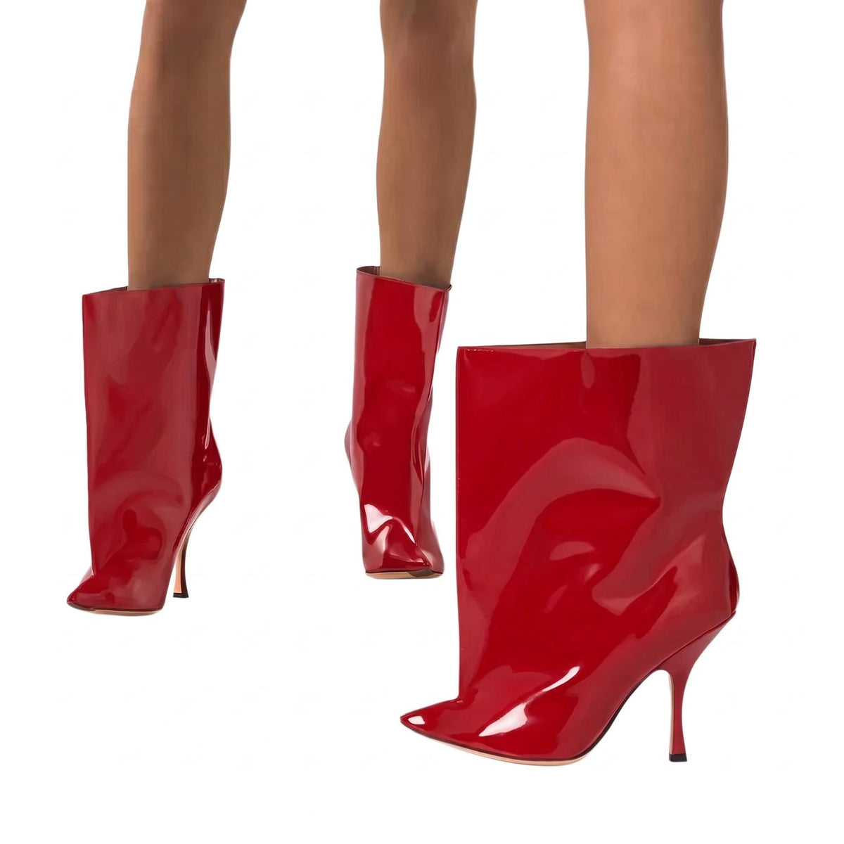 Pointed-toe High-heeled Sexy Flared Ankle Boots For Women