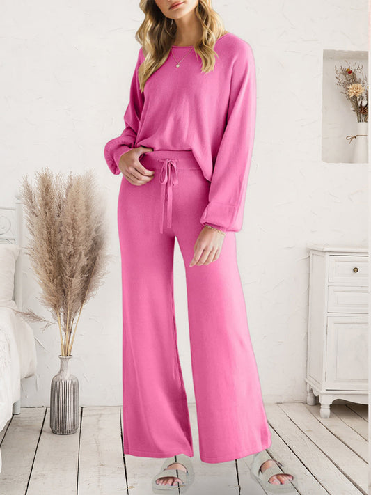 Conjunto de top de manga larga y pantalón con cordón ajustable