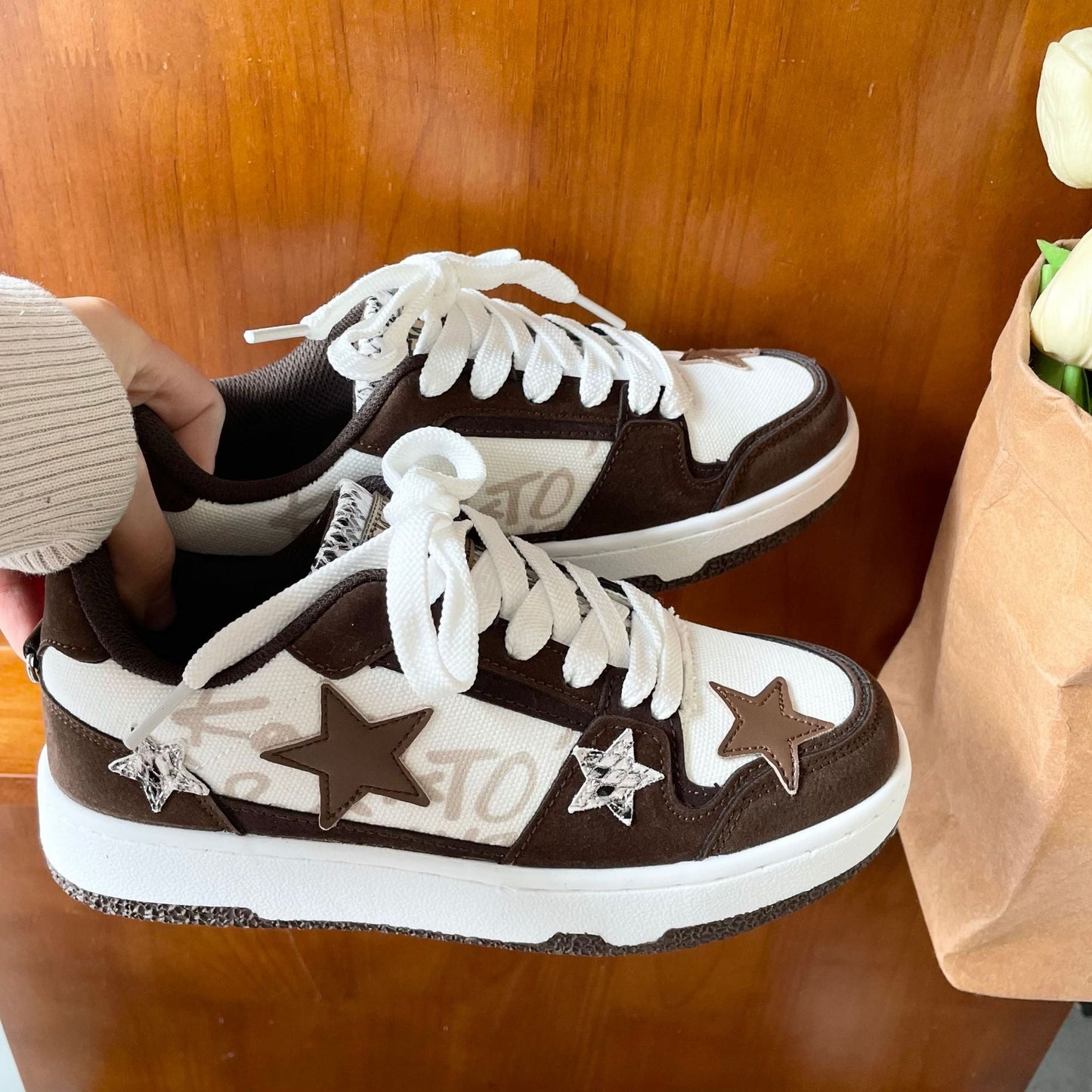 Unisex Retro Contrast Color Sneakers