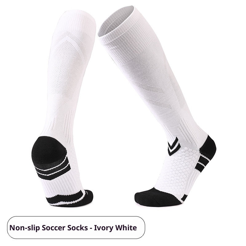 Men's Training Socks Thickeneded Towel Bottom Cushioning Comfortable Pvc Dispensing Non-Slip Socks Sweat-Absorbent Breathable Mid-Calf Football Socks