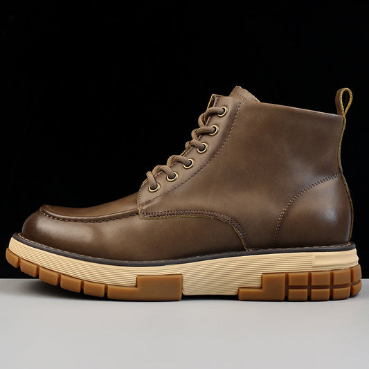 Botas Martin de estilo británico para hombre, para ocio al aire libre, con suela gruesa amortiguadora
