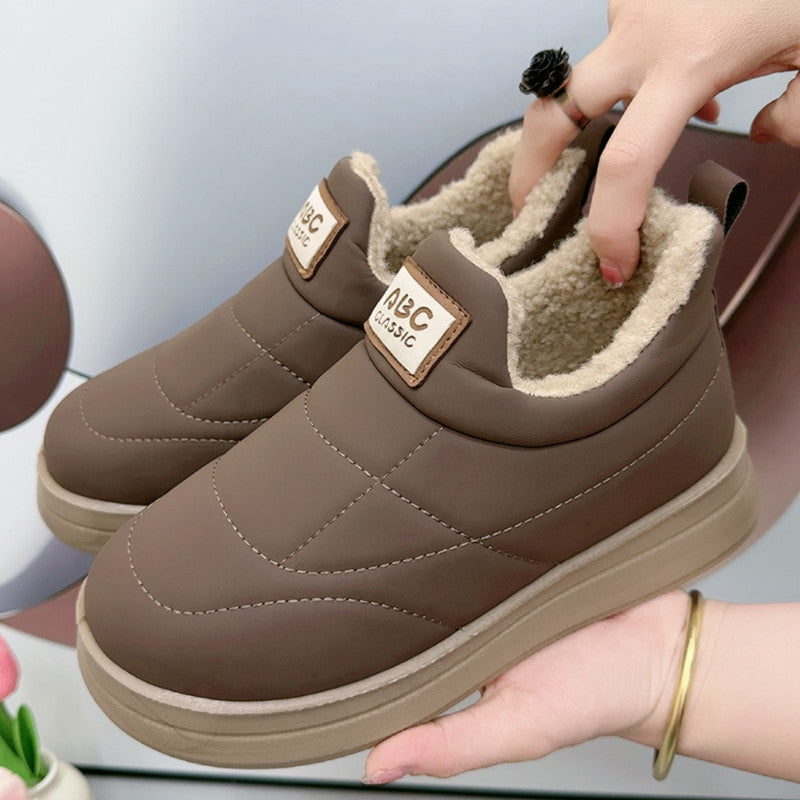 Zapatillas de algodón cálidas resistentes al frío para mujer